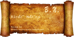Biró Nóra névjegykártya